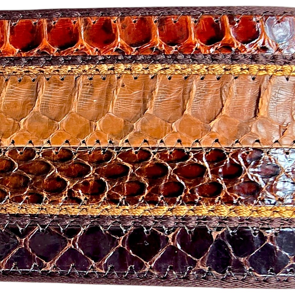 Vintage Charles Jourdan Paris Patchwork Python & Lizard Belt | Size 75 | Made in - Picture 6 of 16